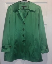 HARVE BENARD: Women s Jacket Green Size 12 Button Front With Pockets