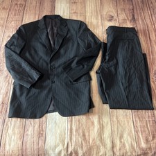 Brooks Brothers 1818 Suit 41R Madison Charcoal Black Jacket Pants Trousers 35x30