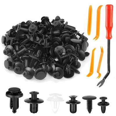 100 PCS Car Bumper Retainer Clips Fasteners Rivet Replacement Kit