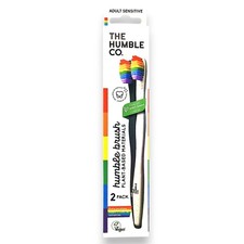 Humble Brush Plant-Based Zahnbürste sensitive rainbow 2 Stück weiche Zahnbürste