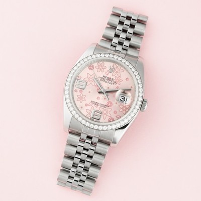 Rolex Datejust 36, 116244, Steel & White Gold, Diamond Bezel, Pink