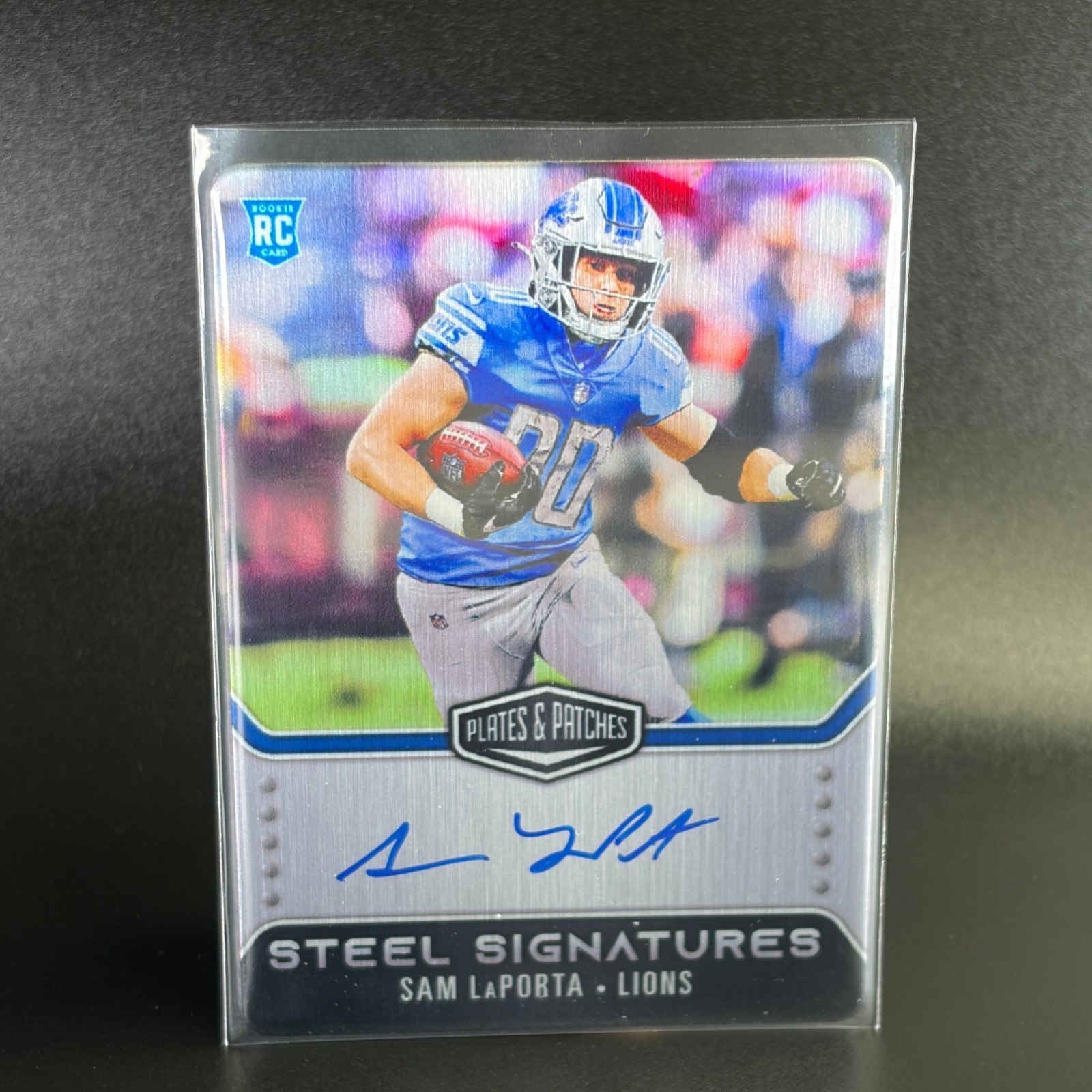 Panini 2023 Plates & Patches Sam LaPorta RC Rookie Steel Autograph 273/300