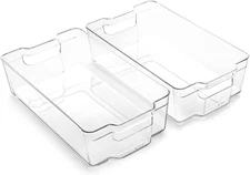 | Stackable Storage Bins, X-Large - 2 Pack | the STACKER COLLECTION | Clear Plas