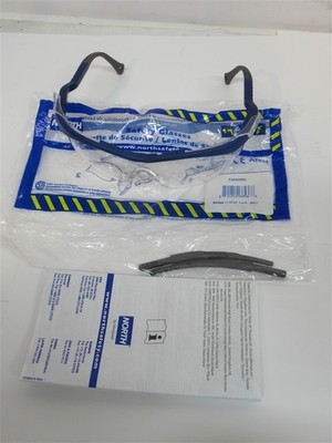 North T56005BL, The Edge Clear Safety Glasses, Blue Trim