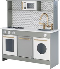Teamson Kids Berlin Modern Wooden Pretend Toy Kitchen With 6 Role Play