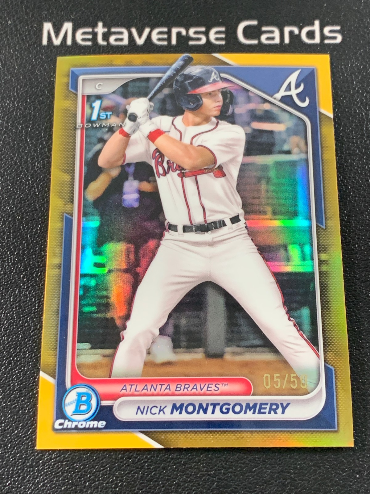 2024 Bowman Chrome Draft 1st Nick Montgomery Gold Refractor /50