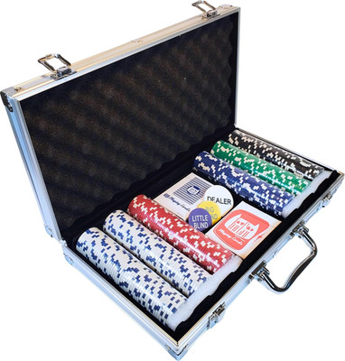 Fat Cat Texas Holdem 300 Count Poker Set with Case, 11.5 Gram Clay Poker Chips S