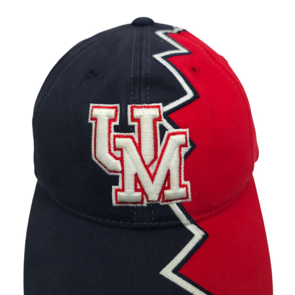 Starter Ole Miss Rebels Hat Split Zig Zag OSFM Cap Y2K Shark Tooth