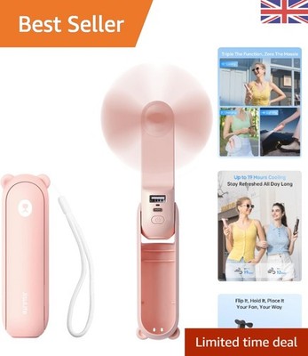 Eleganter 3-in-1 Hand Mini Ventilator - USB Wiederaufladbare Powerbank & Taschenlampe