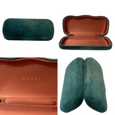 Authentic Gucci Sunglasses Eyeglasses Case Green Velvet Clamshell READ