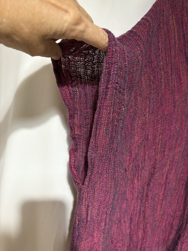 Women’s Linen One Size Poncho Style Sweater Burgundy - Picture 5 of 7