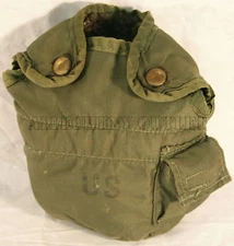 USGI Military OD Olive Drab 1 QT QUART CANTEEN COVER Pouch with Alice Clips FAIR