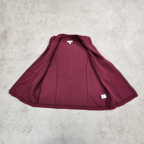 Women's Croft & Barrow Burgundy Fleece Vest Front Zipper Medium - Picture 3 of 8