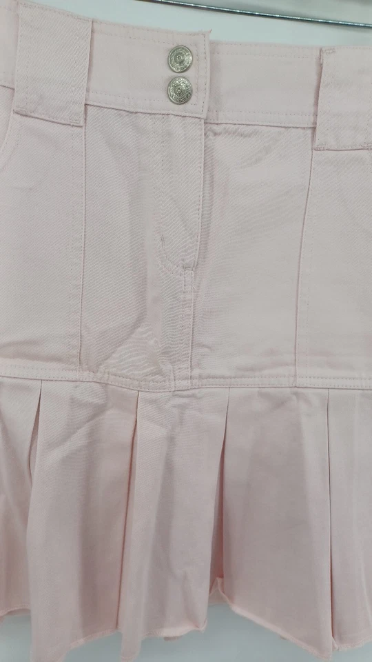 Falda plisada vaquera Tailor B. Moss talla 10 rosa mini 100 % algodón vintage Foto 3 de 4