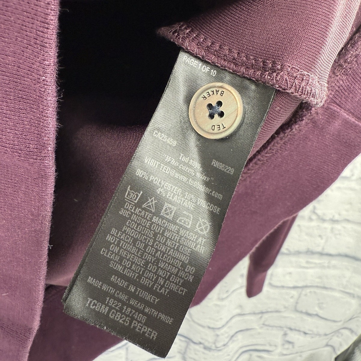 Ted Baker 1/4 Zip Sweater Men's Size 5 XL Maroon Plum Cotton Blend