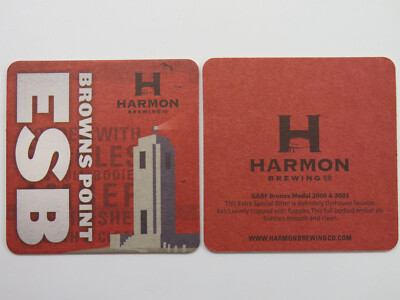 Beer Bar Coaster ~ HARMON Brewing Co Browns Point ESB ~ Tacoma, WASHINGTON
