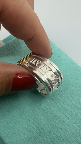 Tiffany & Co. 925 Silver 18K Gold Atlas Numeral Omega Hoop SINGLE Earring (pch) - Video 1 of 1