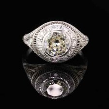 Magnificent Antique Art Deco 1.59CT Old European Cubic Zirconia Engagement Ring