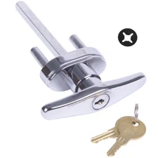 Garage Door Keyed T Handle Lock 90° Rotation Fit 2″ Overhead Storage Shed