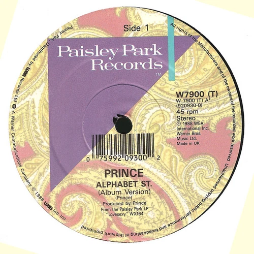 Prince - Alphabet St. - Used Vinyl Record 12 - 22 - C1450z