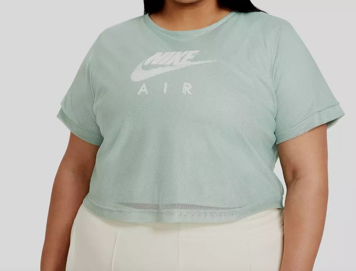 Nike Air Crop Tee Plus 2X Loose Fit Mesh Short Sleeve Shirt Green NWT | eBay