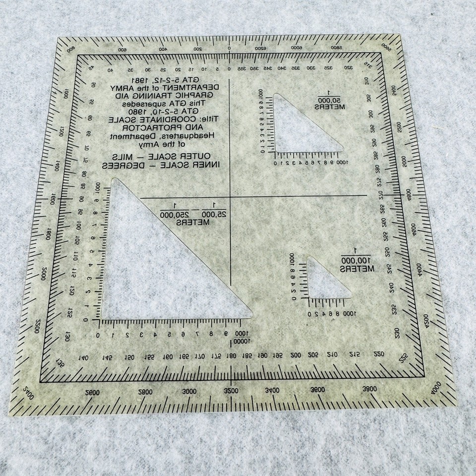 Army Graphic Training Aid GTA 5212 Coordinate Scale and Protractor