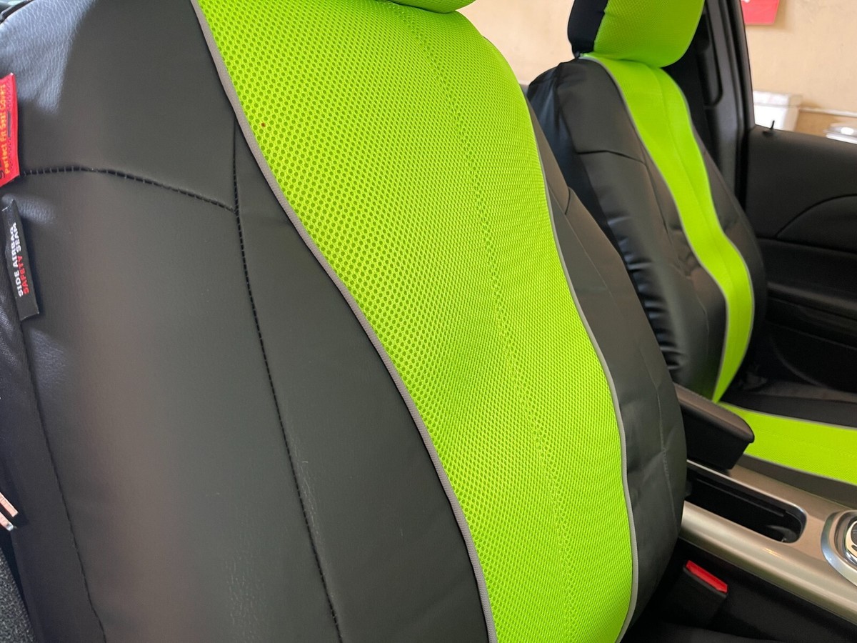 Leather Seat Covers Universal Lime Green Black Mesh Cushion For Cars Trucks  SUV