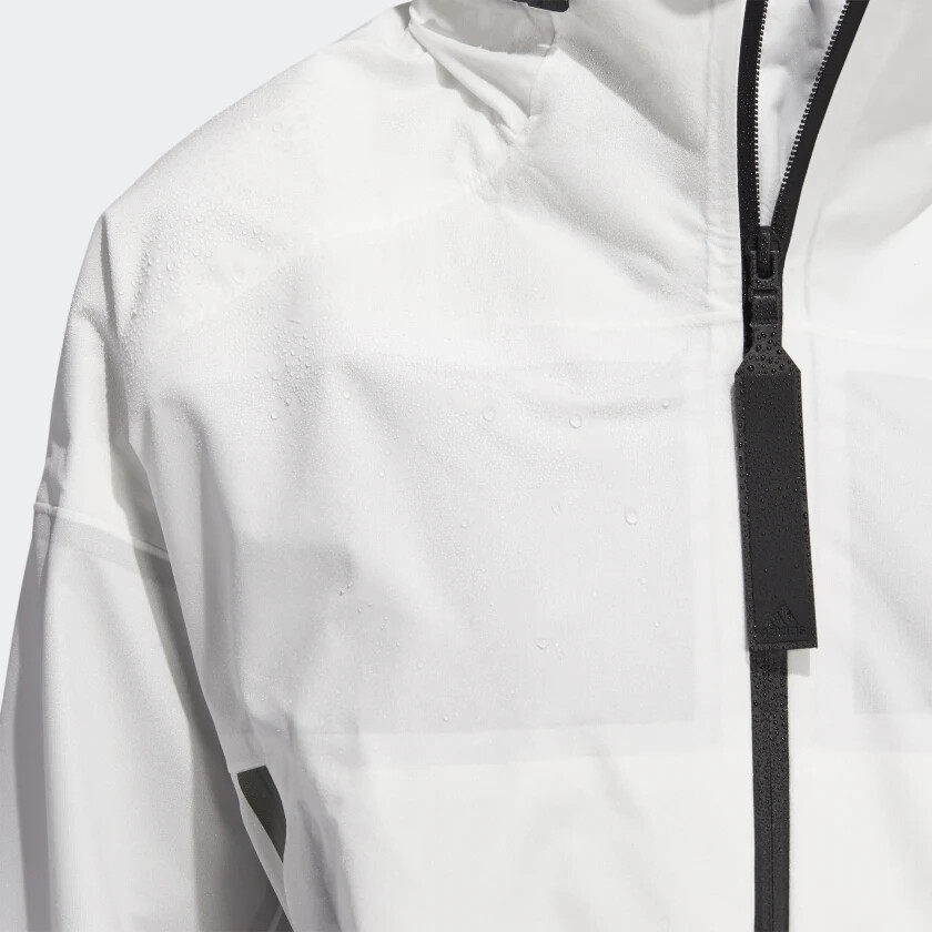 NEW Size Large L Womens Adidas MyShelter Rain.Rdy Parley White Jacket GK8651  | eBay
