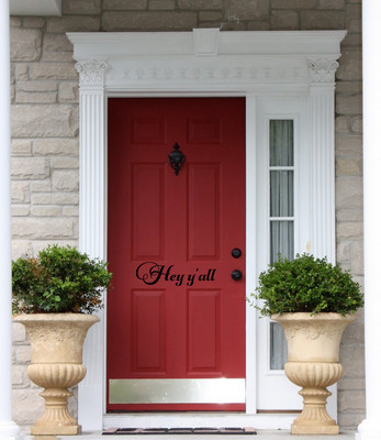 HEY Y'ALL Front Door Welcome Entrance Wall Art Decal Words  Lettering Decor 