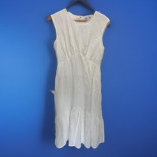 Nine West Women's Boho Cottagecore Fairy White Sleeveless Dress Medium