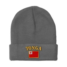 Beanies for Men Tonga Flag Embroidery Winter Hats Women Acrylic Skull Cap