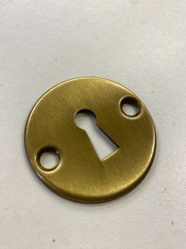 Key Hole Escutcheon Plate Door Round Antique Satin Brass 48mm 1549014 - Picture 12 of 24