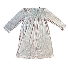 Vintage Vanity Fair Nightie Nylon Nightgown Pink M Silky Button Up Lace Girlie