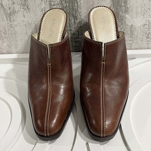 UNISA Brown Leather Western STARLING High Heel MULES Womens 8.5 B Clogs Brazil - Picture 2 of 12