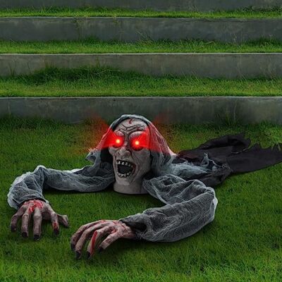 Outdoor Halloween Decor Groundbreaker Zombie w/ Creepy Sound for Yard Lawn  Patio | eBay