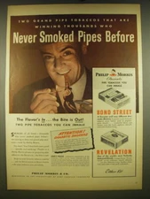 1945 Philip Morris Bond Street and Revelation Pipe Tobaccos Advertisement