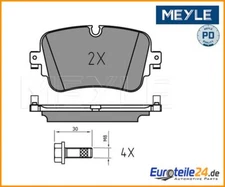 Brake pad set, disc brake Meyle 0252230717/PD for Audi