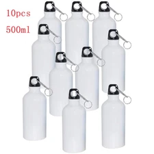 10pcs 500ml Aluminium Water Bottle White Blank Sport Bottle Sublimation Transfer