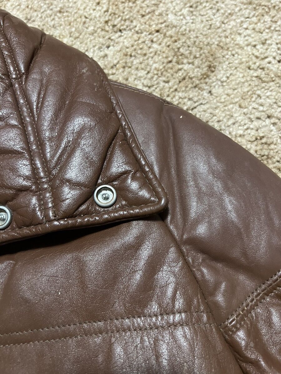 Vintage Leather Jacket Schott NYC Sportswear Puffer Bomber Vintage Leather Jacket Schott NYC Sportswear Puffer Bomber