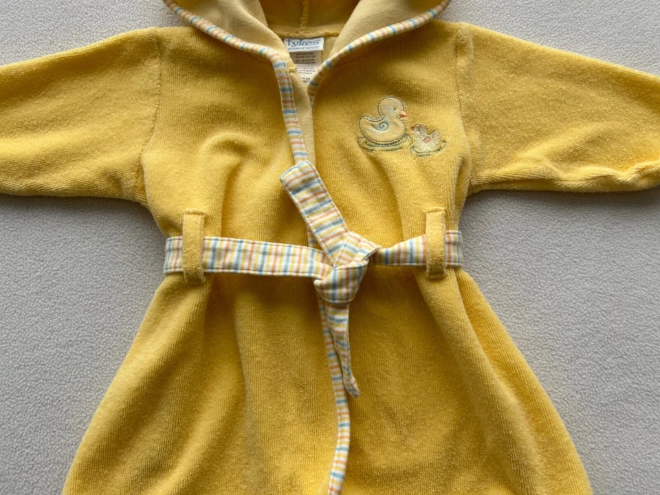 Vintage Carter's Tykes Bath Beach Pool Robe Yellow Duck Design - Image 3 of 4