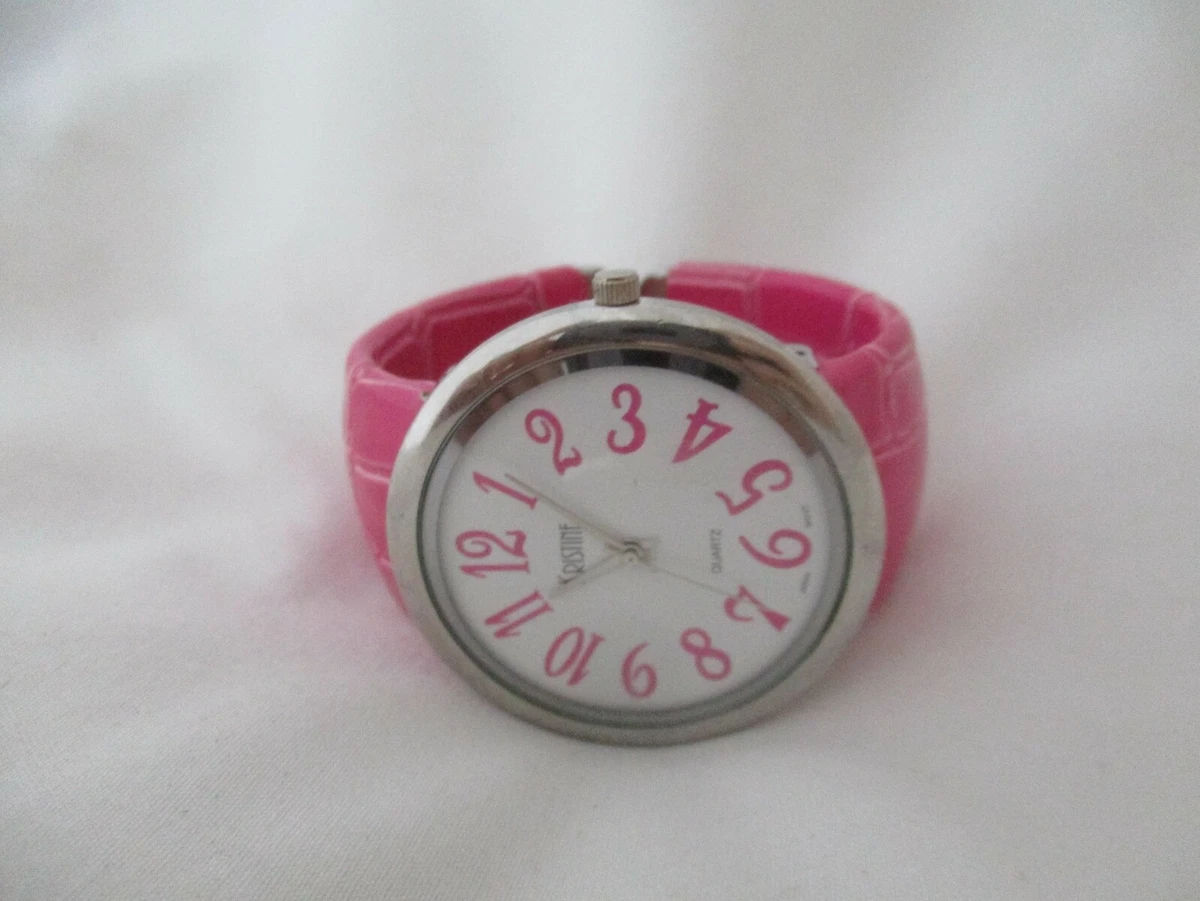 Kristine Women's Cuff Watch Animal Print Analog Bright Pink Fashion Watch |  eBay