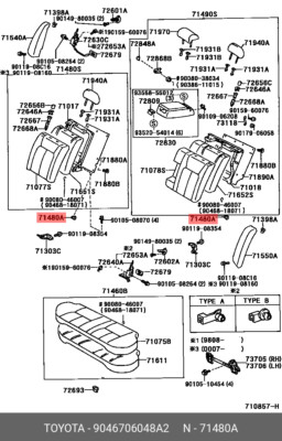 Original Clip für Dachhimmel, 9046706048A2 für Toyota 90467-06048-A2