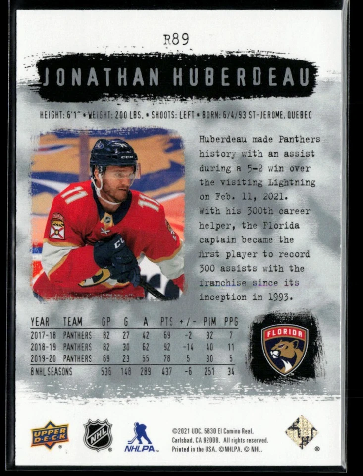 2020-21 SP Authentic 2000-01 Retro #R89 Jonathan Huberdeau - Image 2 of 2