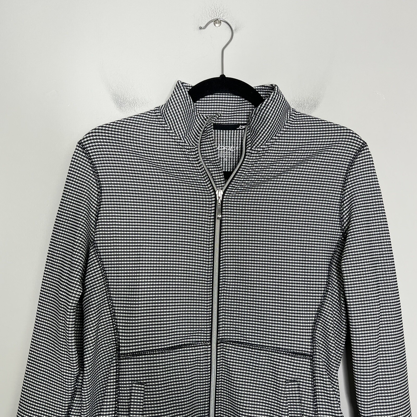 JoFit Gingham Full Zip Jacket Size Small - image 3