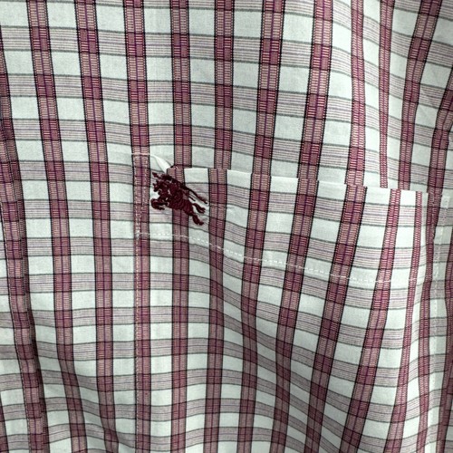 Burberry Brit Shirt Mens Medium Pink Plaid Novacheck Long Sleeve Button Up Adult - Picture 5 of 18