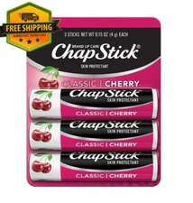 ChapStick Classic Cherry Lip Balm - 3 Pack (0.15 oz Each)