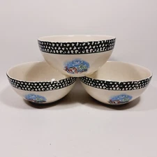 Thomson Pottery Snowy Lane Snowman Tree Soup Cereal Bowls Set of 3