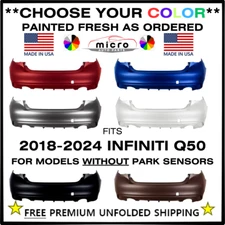 NEW REAR BUMPER FOR 2018-2024 INFINITI Q50 PAINTED CHOOSE YOUR COLOR IN1100175