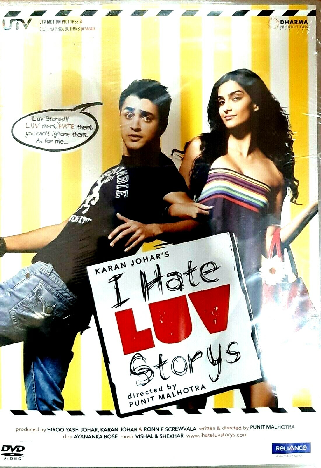 I HATE LUV STORYS - Imran Khan, Sonam Kapoor -Bollywood DVD -ENGLISH/ARABIC SUBS