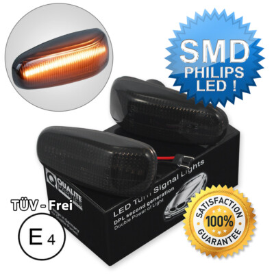 2x LED SEITENBLINKER BLINKER FÜR MERCEDES W202 W210 VITO SPRINTER SCHWARZ SMOKE 